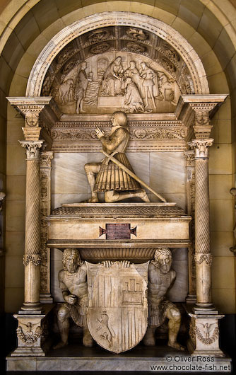 Sculpture of Joan of Aragon at Montserrat monastery