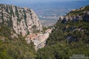 Travel photography:Panoramic view of the Montserrat monastery, Spain
