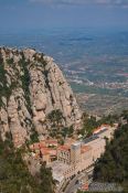 Travel photography:Panoramic view of the Montserrat monastery, Spain