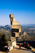 Travel photography:Sculpture by Ramon Llull at Montserrat monastery, Spain