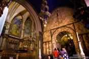 Travel photography:Inside the main church in Montserrat monastery, Spain