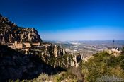 Travel photography:Setting of the Santa María de Montserrat monastery, Spain