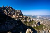 Travel photography:Setting of the Santa María de Montserrat monastery, Spain