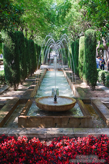 Water fountain in the park S’Hort del Rei in Palma
