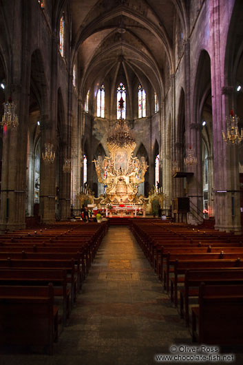 Inside the Santa Eulalia church in Palma