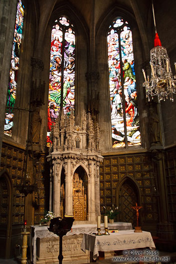 Small altar inside the Santa Eulalia church in Palma