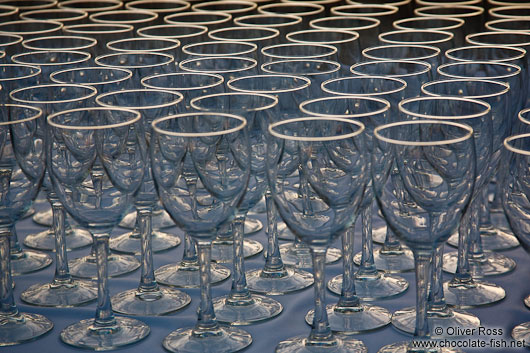 Glasses in a restaurant outside the Palma Modern Art Museum