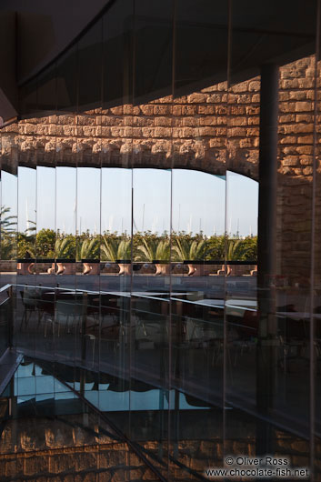 Reflections in the facade of the Palma Modern Art Museum