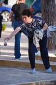 Travel photography:Woman playing boules in Palma, Spain