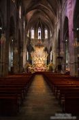 Travel photography:Inside the Santa Eulalia church in Palma, Spain