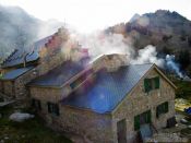 Travel photography:La Renclusa refuge at the base of the Aneto mountain, Spain