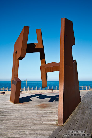 Sculpture by Jorge Oteiza on the Paseo Nuevo in San Sebastian