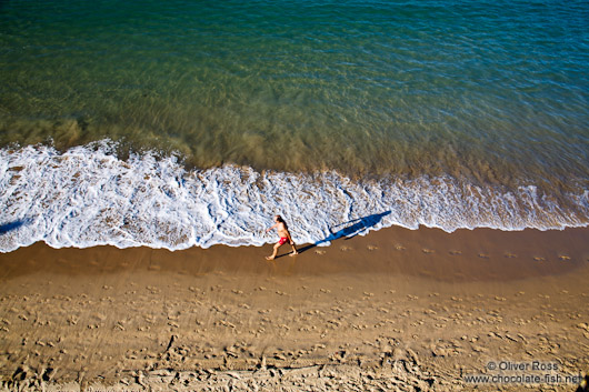 Taking a walk on la Concha beach in San Sebastian