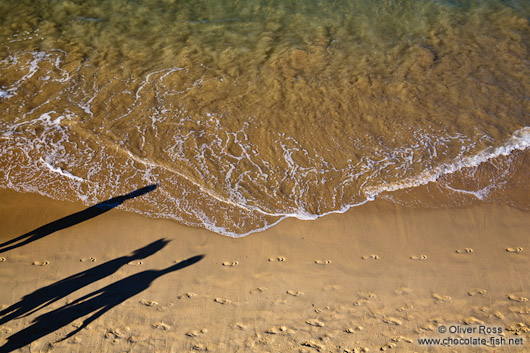 Shadows in la Concha beach in San Sebastian