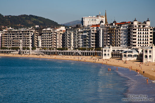 View of la Concha bay in San Sebastian