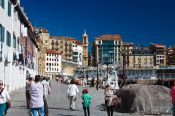 Travel photography:Houses at San Sebastian port, Spain