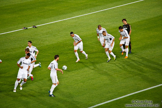 Real Madrid warm-up before the match