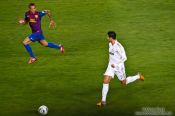 Travel photography:Cristiano Ronaldo pursued by Daniel Alves, Spain