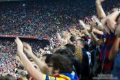 Travel photography:The spectators honour Messi after the 1:0 goal, Spain
