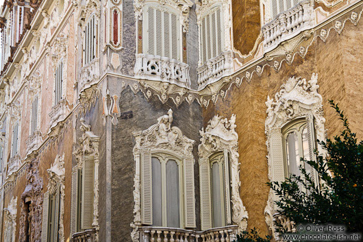 Facade of the Palau del Marqués de Dosaigües in Valencia