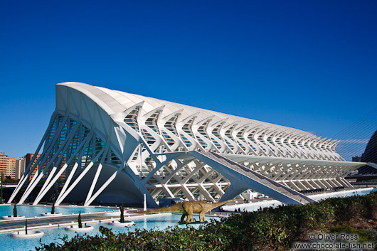 View of the Science Museum (Museo de las Ciencias) in the Ciudad de las artes y ciencias in Valencia