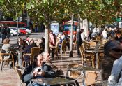 Travel photography:Street cafe in Valencia, Spain