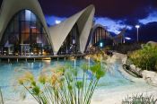 Travel photography:The Valencia Aquarium by night, Spain