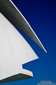 Travel photography:Facade detail of the Palau de les Arts Reina Sofía opera house in Valencia, Spain