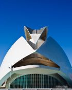 Travel photography:View of the Palau de les Arts Reina Sofía opera house in the Ciudad de las artes y ciencias in Valencia, Spain
