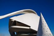 Travel photography:View of the Palau de les Arts Reina Sofía opera house in the Ciudad de las artes y ciencias in Valencia, Spain