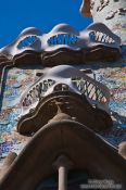 Travel photography:Facade detail with balconies on Casa Batlló, Spain