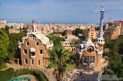 Travel photography:Gaudi houses in Barcelona´s Güell Park, Spain