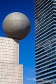 Travel photography:Modern cityscape at Barcelona´s Passeig Maritim, Spain