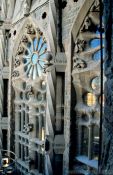 Travel photography:Old facade of the Sagrada Familia Basilica in Barcelona, Spain