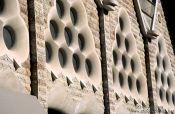 Travel photography:Facade detail of the Sagrada Familia Cathedral in Barcelona, Spain