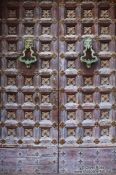 Travel photography:Old wooden door in Sitges, Spain