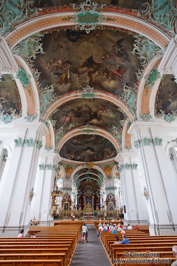 Inside the Stiftskirche church in Sankt Gallen 