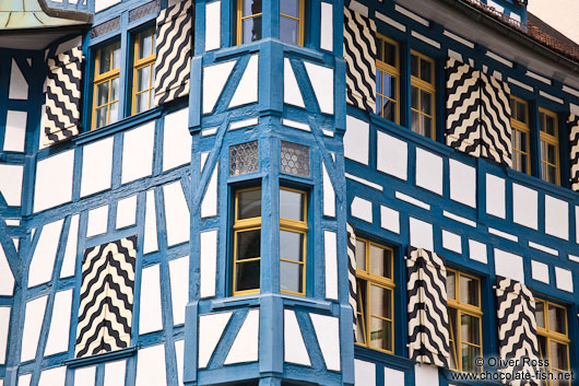 Facade of a half-timbered house in Sankt Gallen