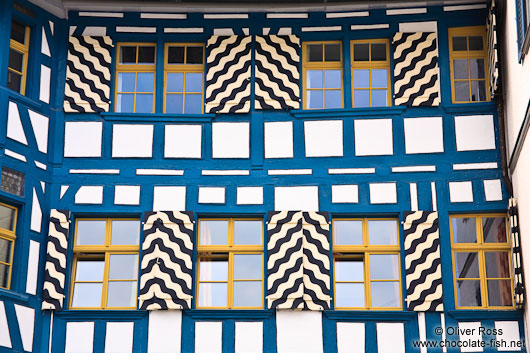 Facade of a half-timbered house in Sankt Gallen