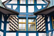 Travel photography:Facade detail of a half-timbered house in Sankt Gallen, Switzerland