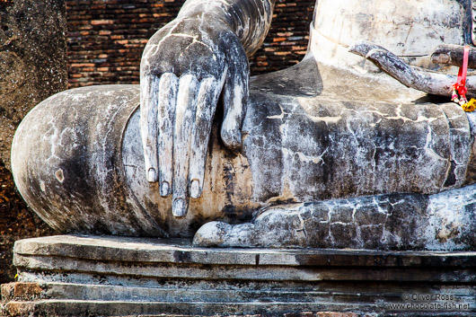 Giant Buddha with Earth touching pose at the Sukhothai temple complex