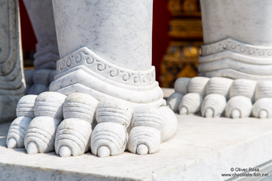 Guardian detail at the marble temple Wat Benchamabophit in Bangkok
