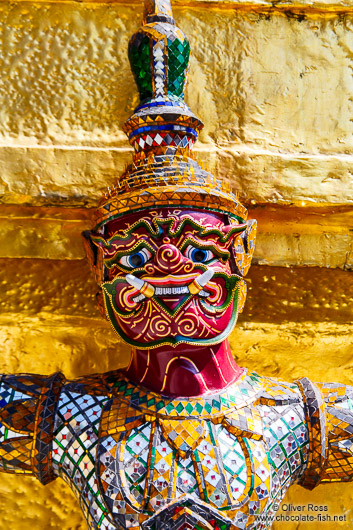 Golden demon sculpture at Wat Phra Kaew, the Bangkok Royal Palace