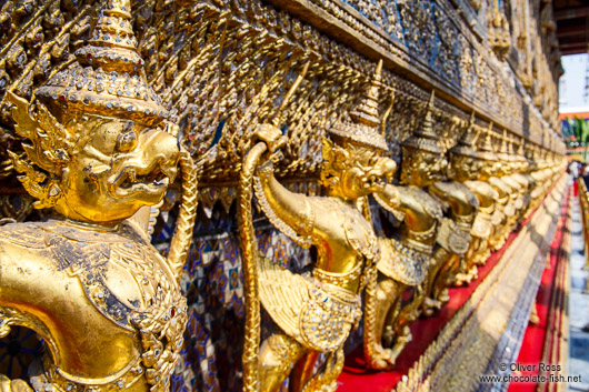 Golden Garuda sculptures at Wat Phra Kaew, the Bangkok Royal Palace