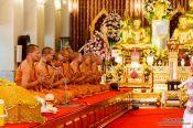 Travel photography:Buddhist monks at Bangkok´s Wat Chana Songkram, Thailand