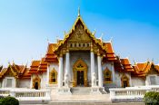 Travel photography:The marble temple Wat Benchamabophit in Bangkok, Thailand