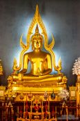 Travel photography:Golden Buddha at Wat Benchamabophit in Bangkok, Thailand