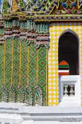 Travel photography:Facade detail at Wat Phra Kaew, the Bangkok Royal Palace, Thailand