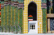 Travel photography:Facade detail at Wat Phra Kaew, the Bangkok Royal Palace, Thailand