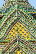 Travel photography:Facade detail of Wat Pho temple, Thailand